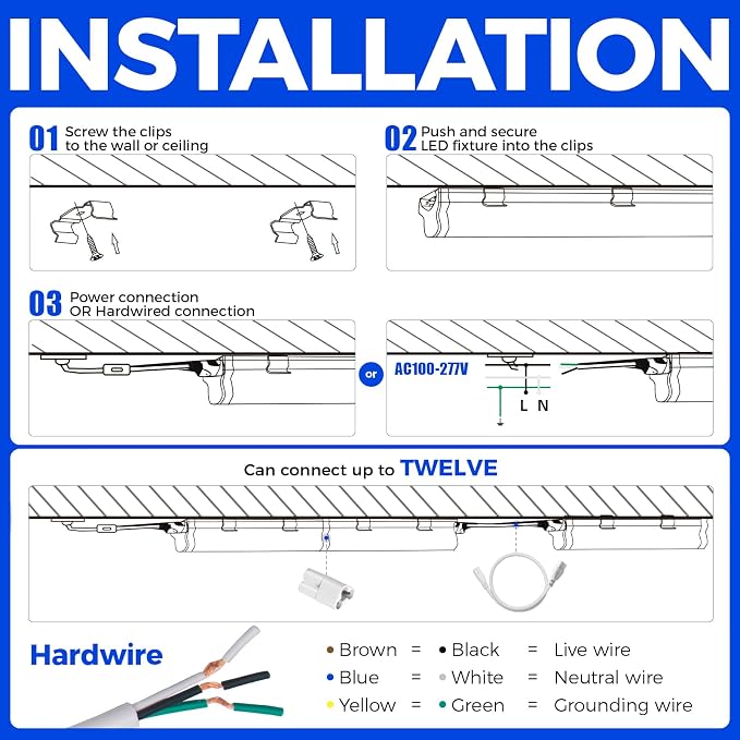 Barrina T5 LED Ceiling Light Fixtures, Corded Electric - Image 9