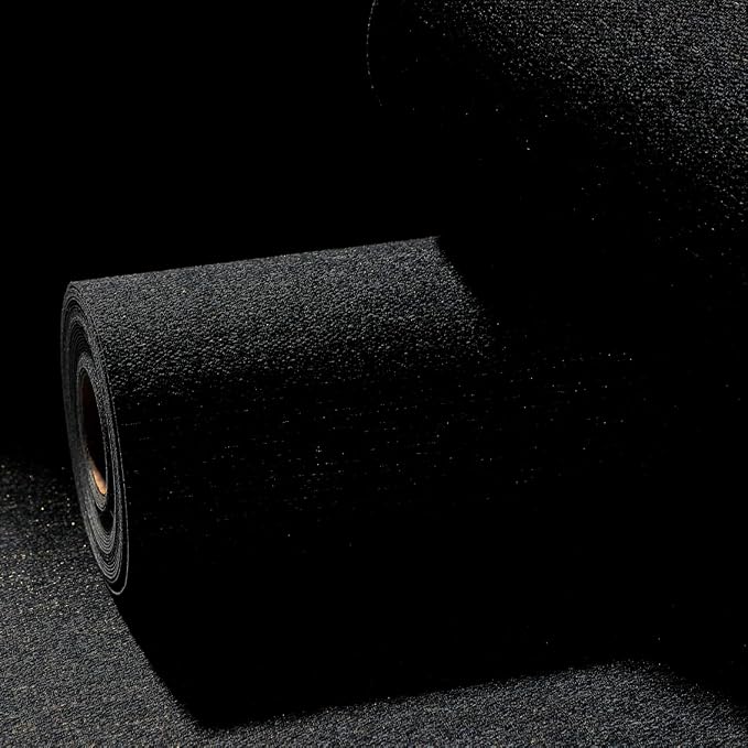 Black and Gold Peel and Stick Wallpaper Slight Velvety Feeling Woven Fabric - Image 2