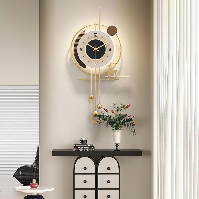 Modern Wall Clock for Living Room, Large Gold Decorative Wall Clock - Image 8