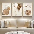 Framed Modern Luxury Gold Wall Art, 3 Piece Bright Style Art Prints Paintings by Cuspin
