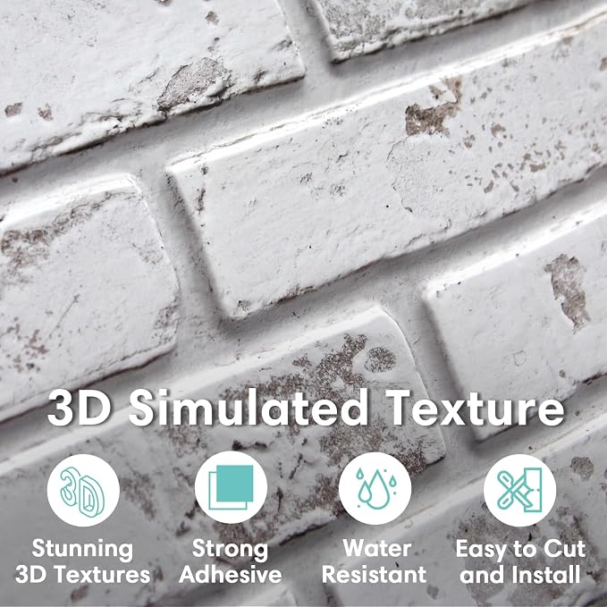 Commomy 3D Peel and Stick Brick, Ultralight Thin PVC Faux Brick Wall Panels - Image 2