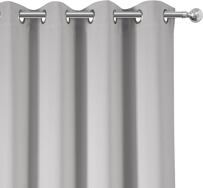 LEMOMO Blackout Curtains 52 x 108 inch/Light Grey Curtains Set of 2 - Image 7