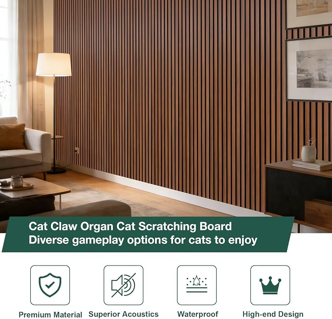 Yuzzy 4 Pack Wood Panels for Wall, 94.5" x 11" Acoustic Wood Slat Wall Panel - Image 2
