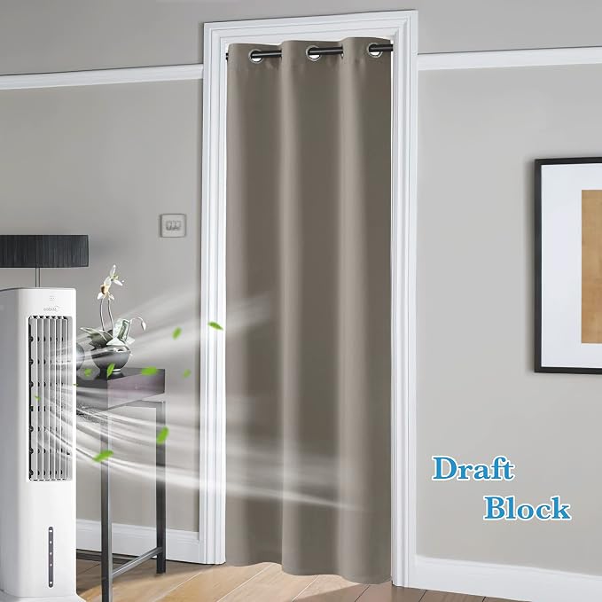 RYB HOME Temporary Doorway Curtains Blackout Privacy Room Divider Curtains - Image 3