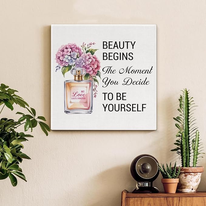 Inspirational Pink Flower Wall Art Decor - Image 3
