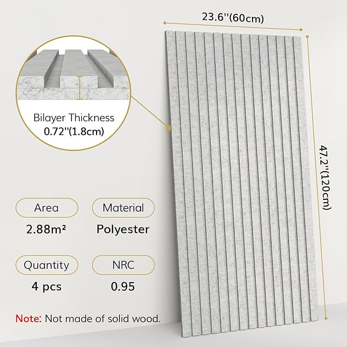 TONOR Dual-Layer Thickened Acoustic Wall Panels Self Adhesive, 4 Pack - Image 2