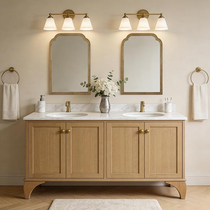 WallBeyond Wood Frame Wall Mirror Rounded Corner Arch Rectangle Mirror - Image 8