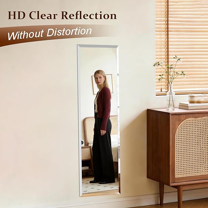 Frameless Mirror Full Length 56”x21”| Wall Mount Mirror Full Length Beveled - Image 4