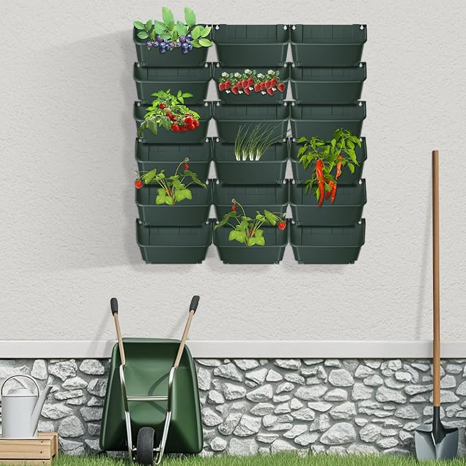 Vertical Wall Planter with 18 Pots, Hanging Garden Plant Flowerpot Holder - Image 6