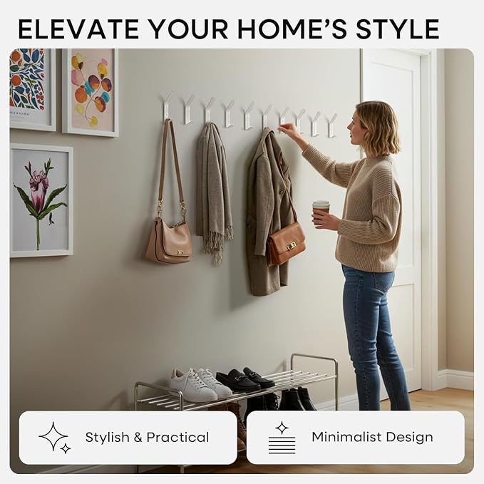 Homeforia Wall Coat Hook Rack - Image 2