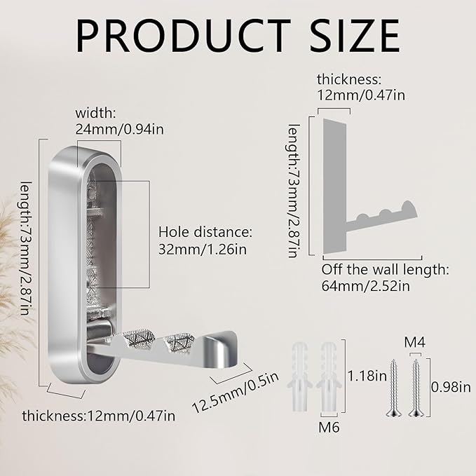4PCS Foldable Wall Hooks, Heavy Duty Zinc Alloy Folding Wall Hooks, Folding - Image 9