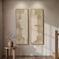 Long Narrow Framed Neutral Abstract Vertical Wall Art Set of 2, Oversized by Cuspin
