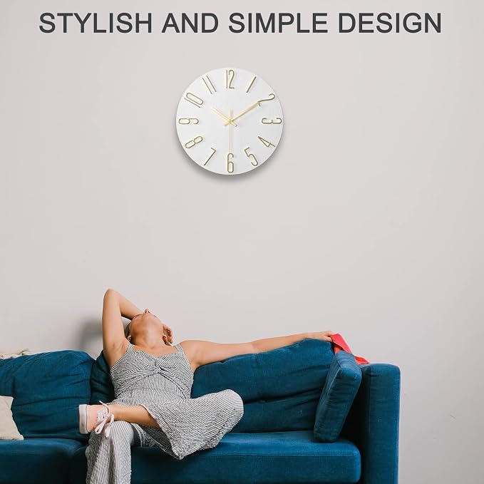 Wall Clock, Silent Clock, Wall Clocks Battery Operated， 12 inch Modern Wall - Image 3