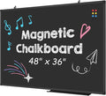 Lockways Magnetic Chalkboard 48 x 36 Inches, Aluminum Frame Large Blackboard by Lockways