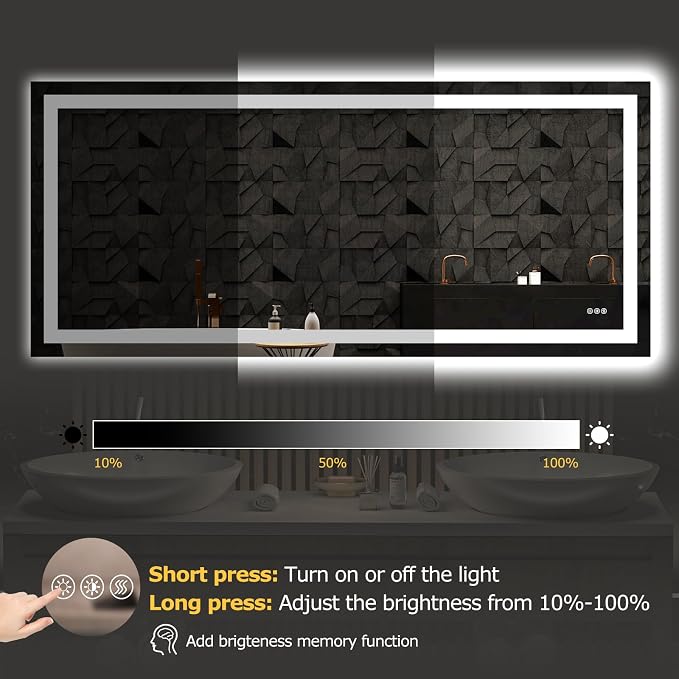 Hivone 72X32 LED Bathroom Mirror - Image 7