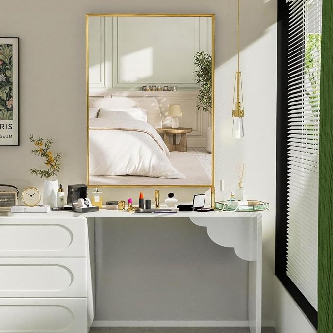 40x30 Inch Gold Bathroom Mirrors - Image 7