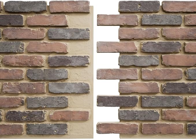 EverStone Aged Brick Faux Brick Panel, 46 7/8"W x 27"H x 1 1/4"D, Horizon Color - Image 8