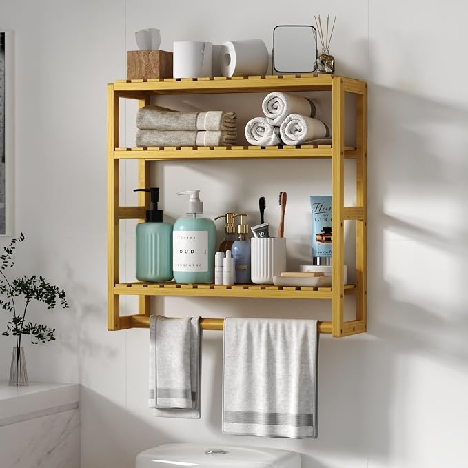 Galood Over The Toilet Storage Bathroom Shelves Wall Mounted 3 Tier Space Saver by Galood