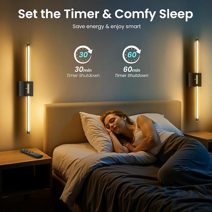 Battery Operated Wall Sconces Set of Two, 10000mAh Rechargeable Wall Lights - Image 7