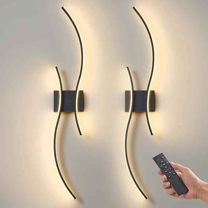 Battery Operated Wall Sconce Set of 2, Dimmable Modern LED Rechargeable Wall - Image 9