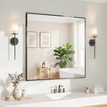 Koonmi Black Mirrors for Wall, 30x30 Inch Bathroom Mirror, Rectangular Wall by KOONMI