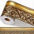 Gold Frame Bulletin Board Border 196.9 x 3.9 Inch Straight Rolled Border Trim by PRESSINART