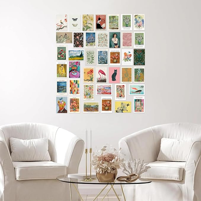 KBKBART 40 Pcs Vintage Wall Collage Kit Maximalist Paintings Art Prints Vintage - Image 6
