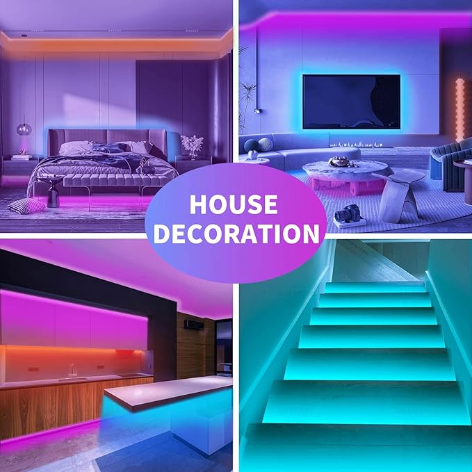 KSIPZE 200ft Led Strip Lights RGB Music Sync Color Changing Bluetooth Led Lights - Image 5