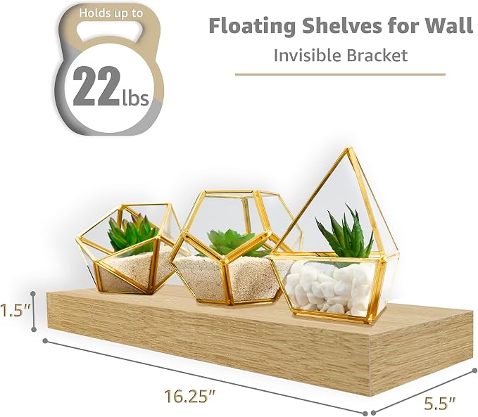 Sorbus Floating Shelves for Wall – 16 Inch Floating Shelf for Kitchen, Living - Image 3
