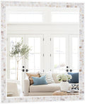 Tanmicoshomy Brown Shell Framed Rectangular Wall Mirrors by Tanmicoshomy