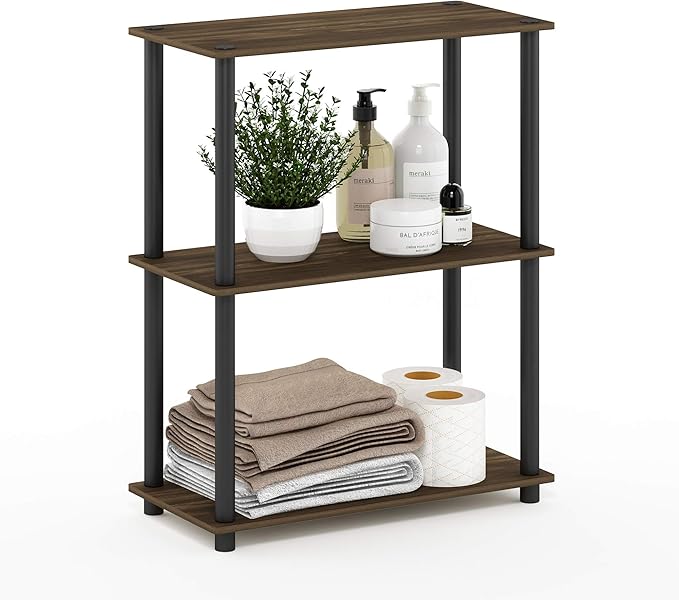Furinno TURN-N-TUBE Storage Shelves, 3-Tier Book Shelf, Corner Shelf, Toolless by Furinno-FitsYourSpaceFitsYourBudget