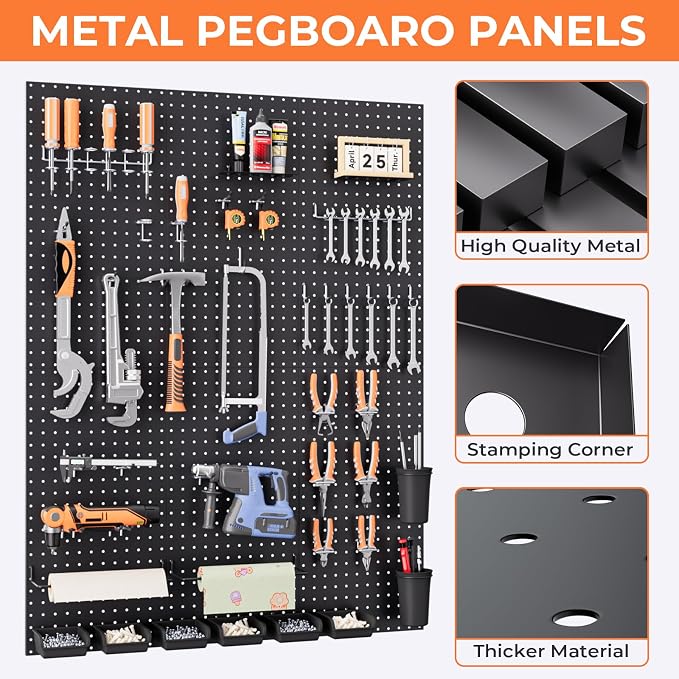 INCLY 48x36 Inch Metal Peg Board Kit - Image 7