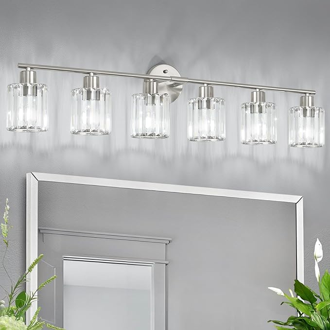 Crystal Bathroom Light Fixtures, Bathroom Lighting Fixtures Over Mirror by Kvhiiw