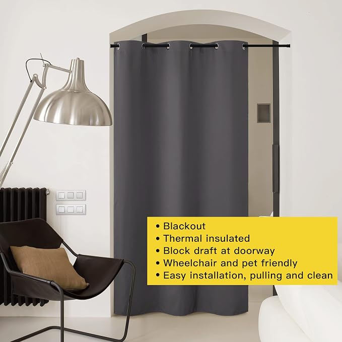 NICETOWN Doorway Curtain Privacy, Door Cover Curtain, Sound Reducing Winter - Image 8
