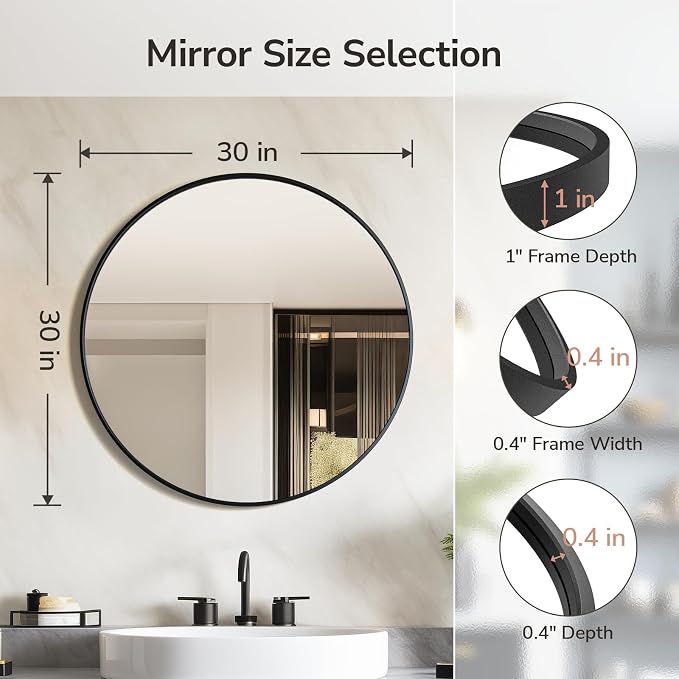 USHOWER 2- Pack Bathroom Mirrors - Image 4