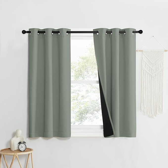 NICETOWN 100% Blackout Window Curtain Panels, Heat and Full Light Blocking by NICETOWN