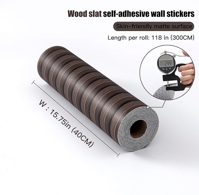 Peel and Stick PVC Slat Wall Panels, Wood Grain Self-Adhesive Soundproof - Image 3