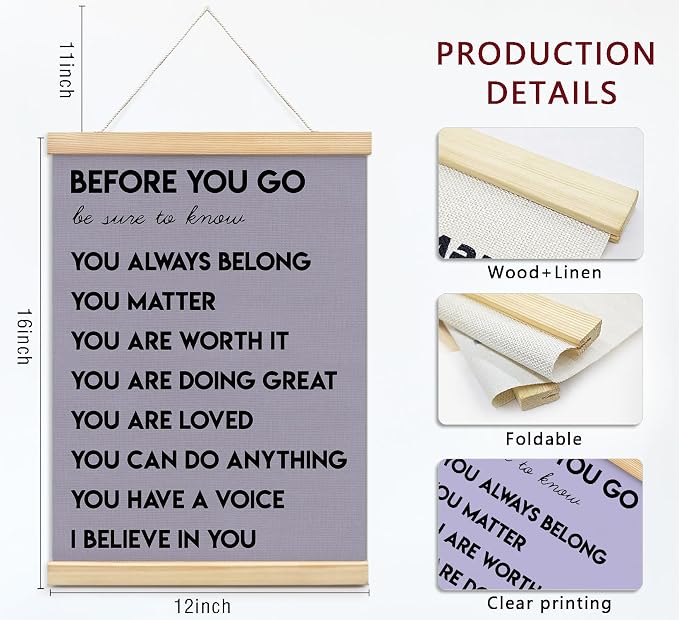 Mental Health Positive Affirmations Inspirational Wall Art Decor, Therapist - Image 6