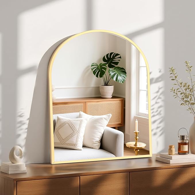 Sweetcrispy 31"x32" Arched Gold Bathroom Mirrors - Image 6
