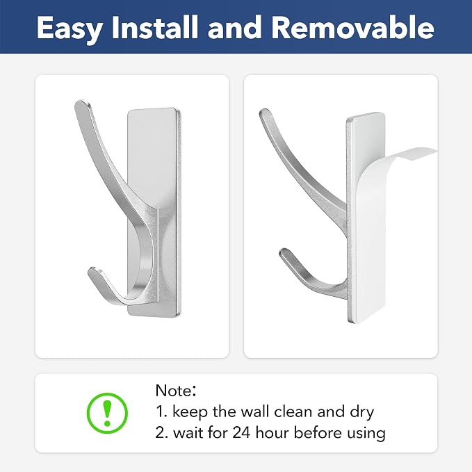 pickpiff Stick on Hooks for Hanging, Extra Sticky 6KG, Coat Hook on Door for - Image 4