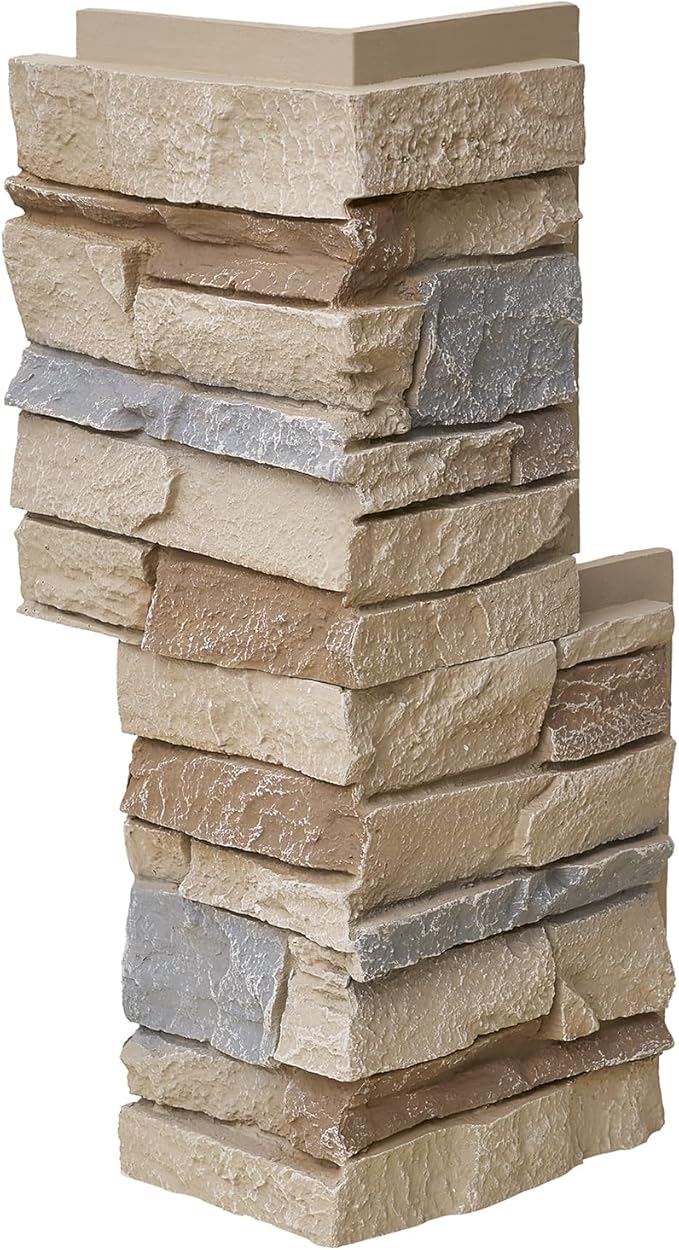 1.77 Inch Deep 3D Faux Stone Corner Panels Matching 8 Piece Set - Image 5