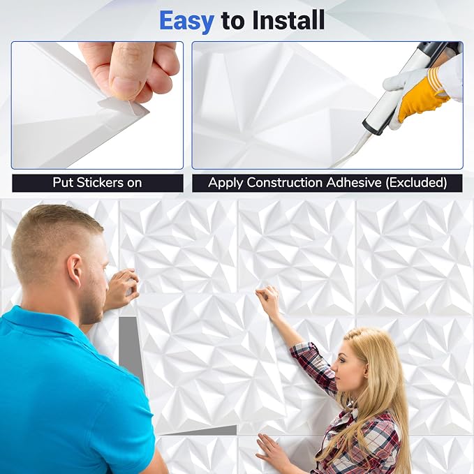 Giantex 20 Pack 3D Wall Panels, Lightweight Waterproof, DIY Cut & Paint - Image 6