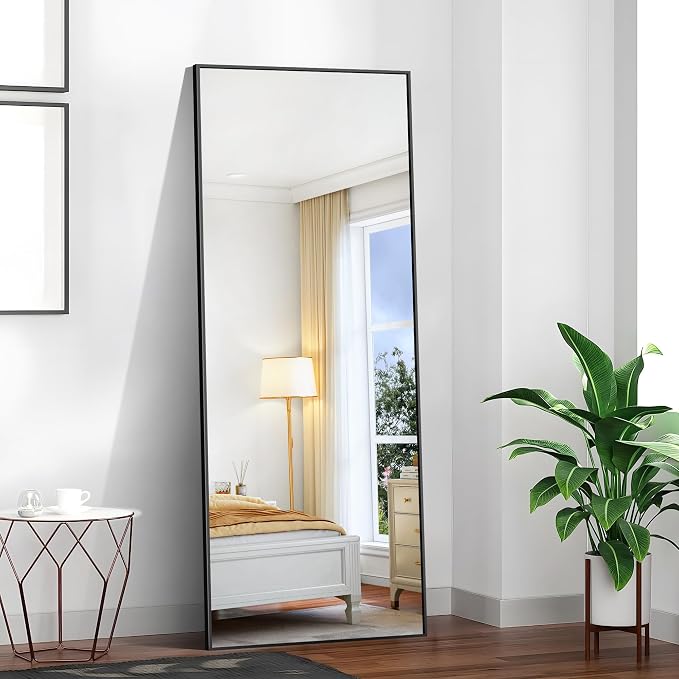 KOCUUY 72x30 Inch Large Black Wall Mounted Mirror, Aluminum Framed Decorative - Image 2