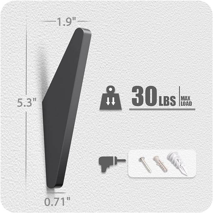 COCOYA 2Pack Metal Wall Hooks, Minimalist Coat Hooks Matte Black Simple Modern - Image 6