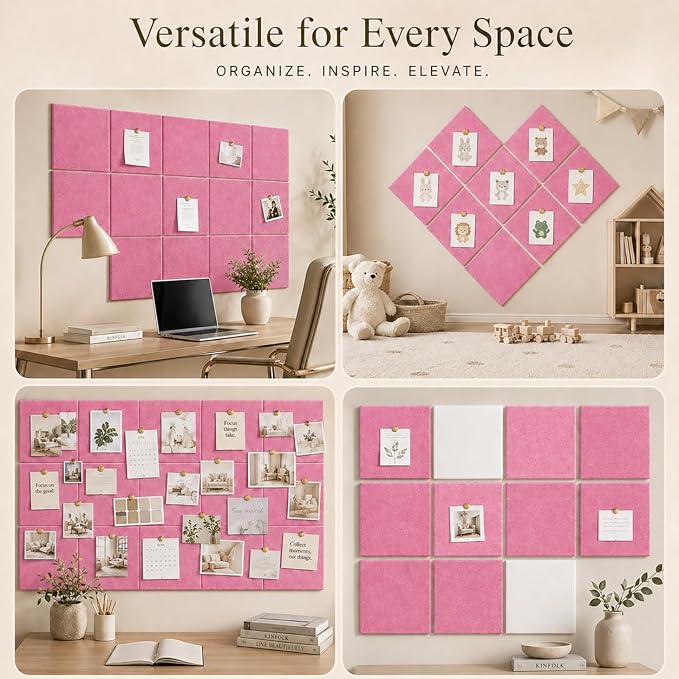 Large Cork Boards for Walls – 48" x 36" Self Adhesive Felt Wall Tiles - Image 6
