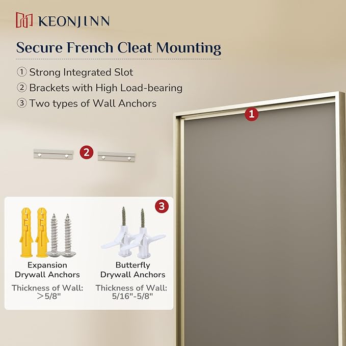 Keonjinn 48" x 30" Brushed Nickel Bathroom Mirrors - Image 8