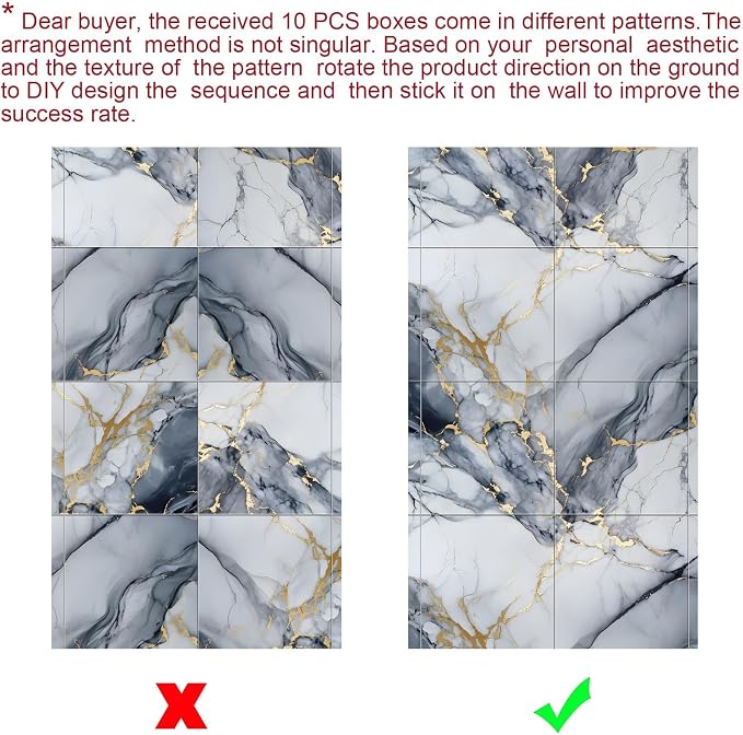 22pcs Marble Peel and Stick Waterproof Wall Panels, Heat-Resistant Backsplash - Image 7