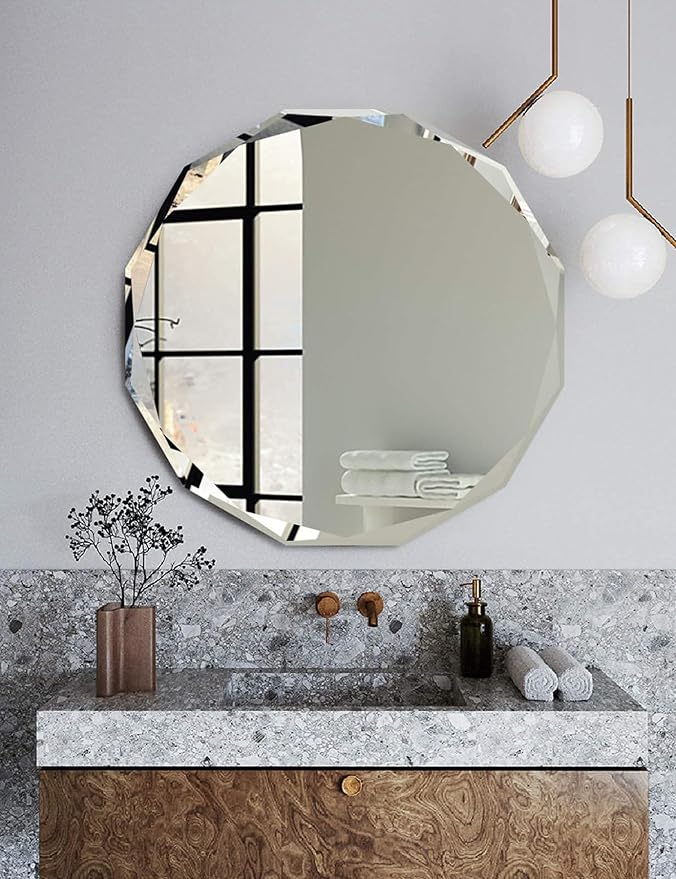 Bathroom Mirrors for Over Sink, Round Frameless Mirrors for Wall, 24x24 Inch - Image 6