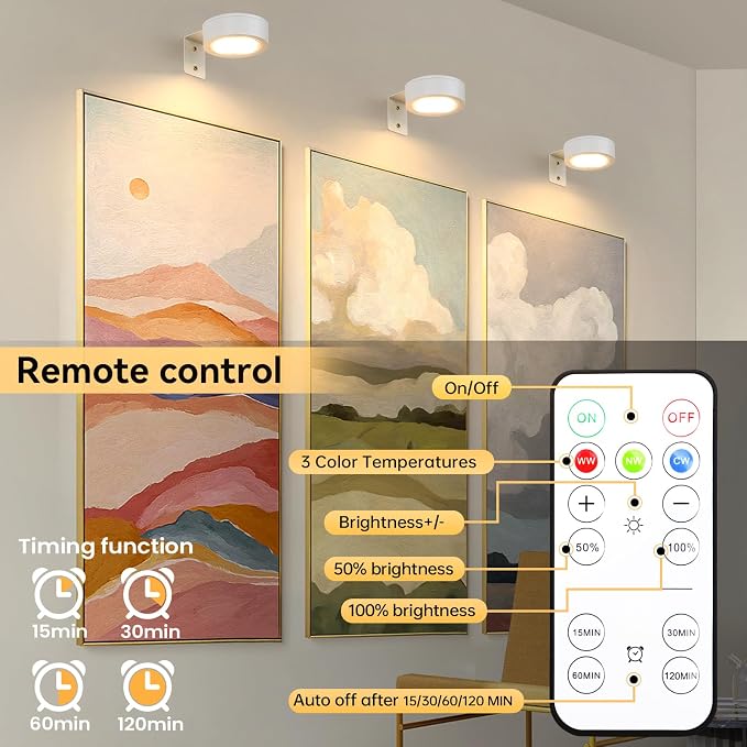 2-Pack Picture Light Battery Operated, LED Painting Lights - Image 6