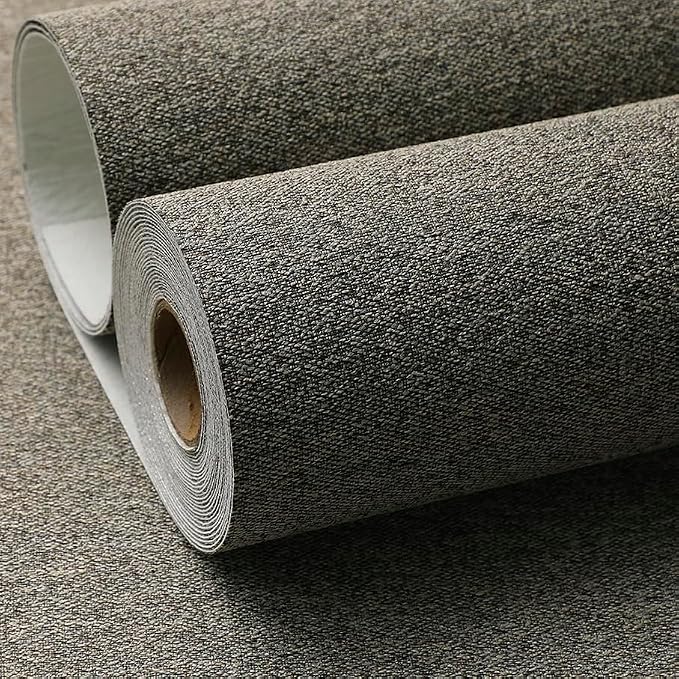 SHUFA Blended Brown Cotton-Like Textured Grasscloth Wallpaper Matte Thick Real - Image 2